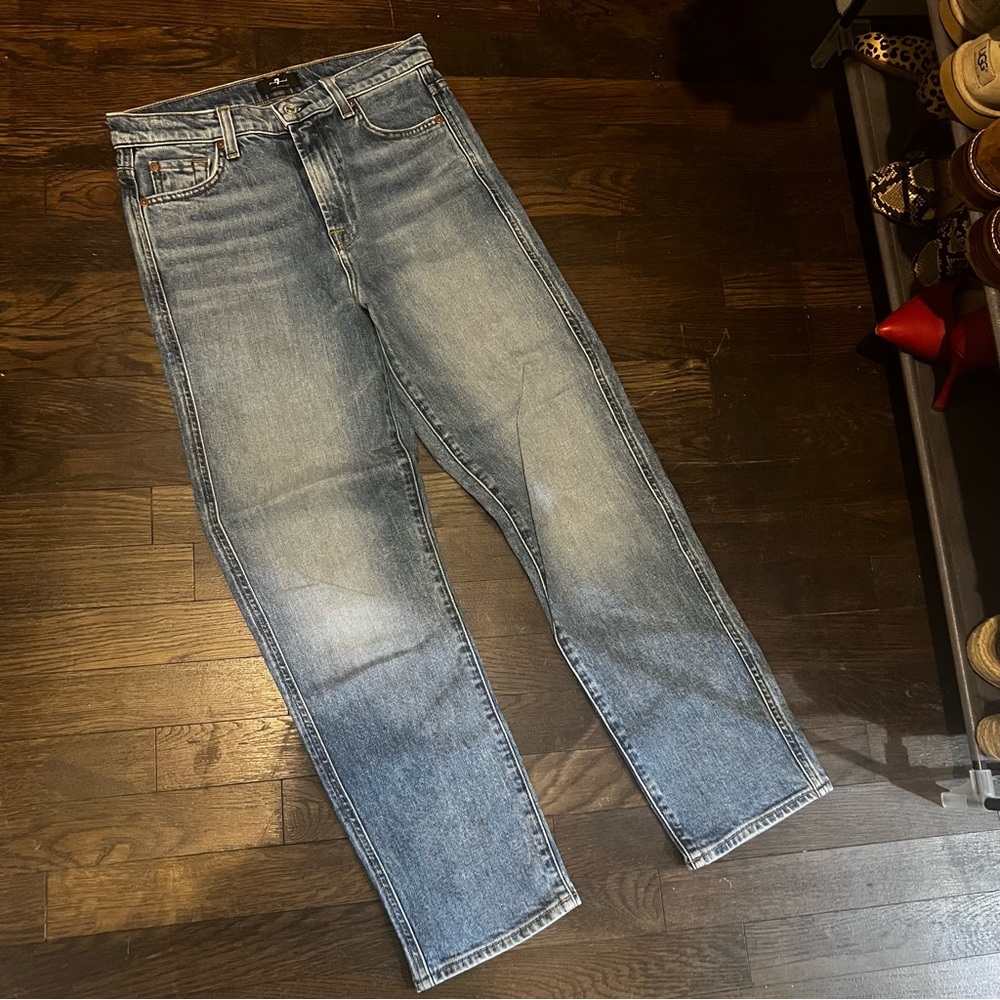 7 for all Mankind 7FAM High Waist Cropped Straight Evereve